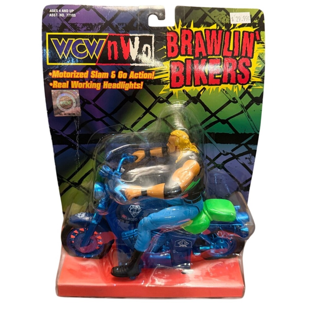 Vintage 1999 WCW nWo Brawlin Bikers Diamond Dallas Page DDP Toy Biz New